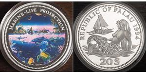 20 Dollar Palaos Argent 