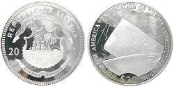20 Dollar Liberia (1847 - ) Silver 