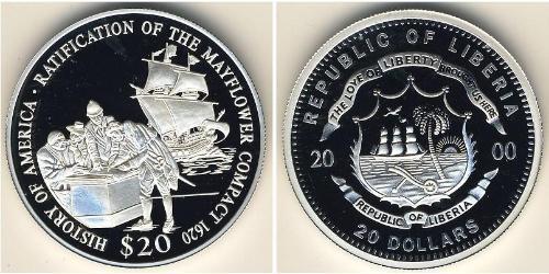 20 Dollar Liberia (1847 - ) Silver 