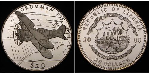 20 Dollar Liberia (1847 - ) Silver 