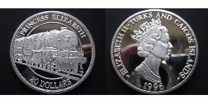 20 Dollar Turks and Caicos Islands (1783 - ) Silver Elizabeth II (1926-2022)