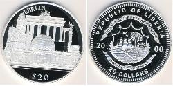 20 Dollar 利比里亚 (1847 - ) 銀 