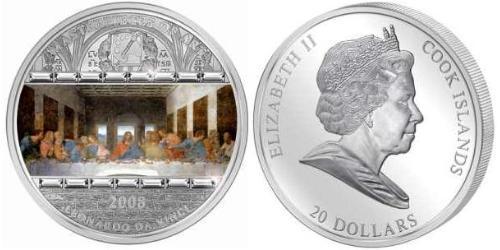 20 Dollaro Cook Islands (1965 - ) Argento Elisabetta II (1926-2022)