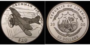 20 Dollaro Liberia (1847 - ) Argento 