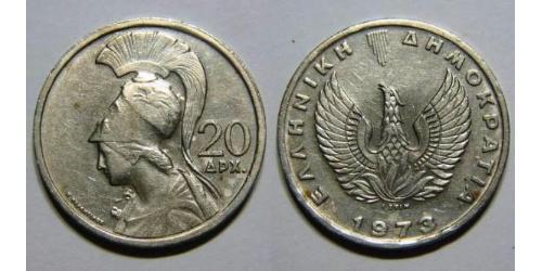 20 Drachma Republica Helenica (1974 - ) Níquel/Cobre 