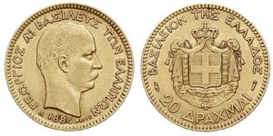 20 Drachma Regno di Grecia (1832-1924) Oro Georges Ier de Grèce (1845- 1913)