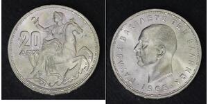 20 Drachma Königreich Griechenland (1944-1973) Silber Paul (Griechenland) (1901 - 1964) 