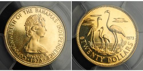 20 Dólar Bahamas (1973 - ) Oro Isabel II (1926-2022)