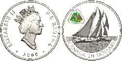 20 Dólar Brasil Plata Isabel II (1926-2022)