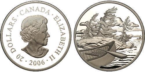 20 Dólar Brasil Plata Isabel II (1926-2022)