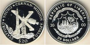 20 Dólar Liberia (1847 - ) Plata 