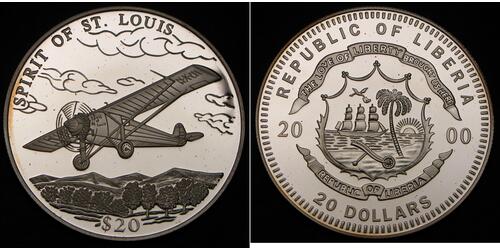 20 Dólar Liberia (1847 - ) Plata 