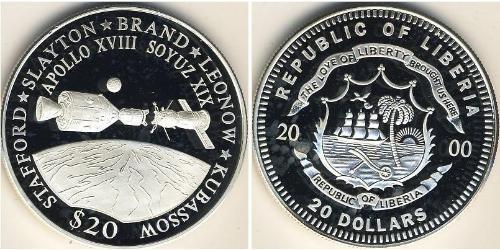 20 Dólar Liberia (1847 - ) Plata 