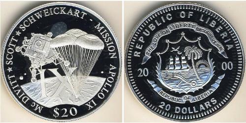 20 Dólar Liberia (1847 - ) Plata 