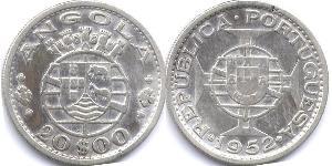 20 Escudo Portogallo / Portuguese Angola (1575-1975) Argento 