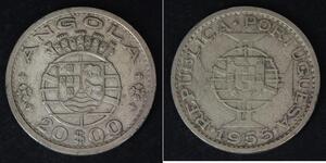 20 Escudo Portogallo / Portuguese Angola (1575-1975) Argento 