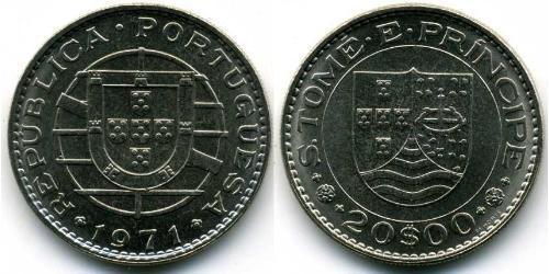 20 Escudo São Tomé e Príncipe (1469 - 1975) Nichel 