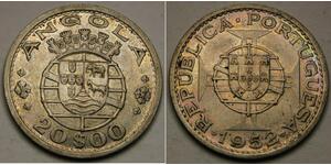 20 Escudo Portugal / Portuguese Angola (1575-1975) Plata 