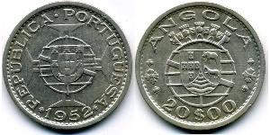 20 Escudo Portugal / Portuguese Angola (1575-1975) Plata 