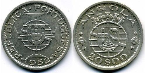 20 Escudo Portugal / Portuguese Angola (1575-1975) Plata 