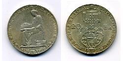 20 Escudo Second Portuguese Republic (1933 - 1974) 銀 