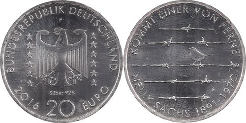 20 Euro Repubblica Federale di Germania (1990 - ) Argento 