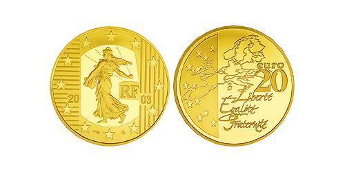 20 Euro Quinta República Francesa (1958 - ) Oro 