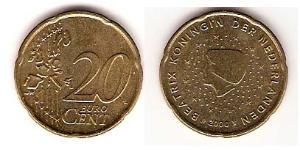 20 Eurocent Reino de los Países Bajos (1815 - ) Tin/Aluminio/Cobre/Zinc 