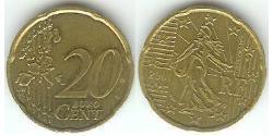 20 Eurocent Fünfte Französische Republik (1958 - ) Tin/Aluminium/Kupfer/Zink 