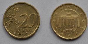20 Eurocent Repubblica Federale di Germania (1990 - ) Tin/Rame/Alluminio/Zinco 
