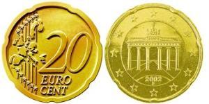 20 Eurocent 德国 Tin/铝/銅/Zinc 