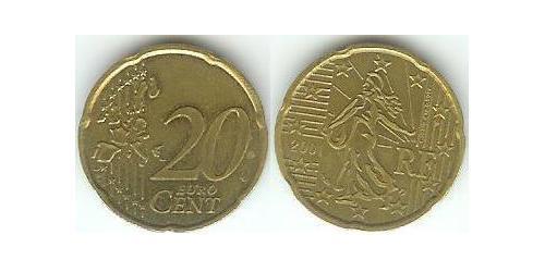 20 Eurocent 法蘭西第五共和國 Tin/铝/銅/Zinc 