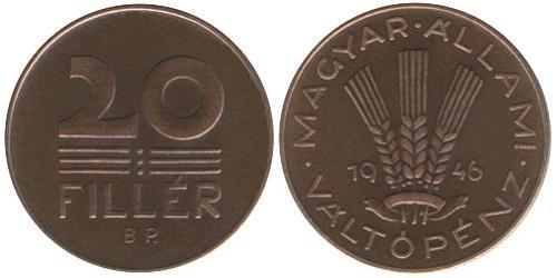 20 Filler Hongrie (1989 - ) Bronze/Aluminium 