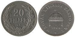 20 Filler Königreich Ungarn (1000-1918) Nickel 