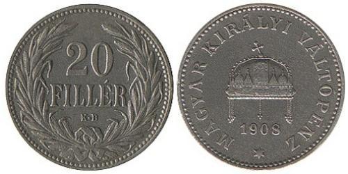 20 Filler Königreich Ungarn (1000-1918) Nickel 