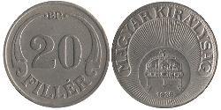 20 Filler Hungría (1989 - ) Níquel/Cobre 