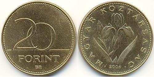 20 Forint Ungarn (1989 - ) Messing 