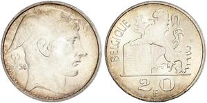 20 Franc Belgique Argent 