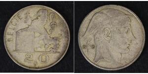 20 Franc Belgique Argent Léopold III (roi des Belges)