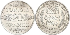 20 Franc Tunisie Argent 