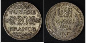 20 Franc Tunisie Argent 