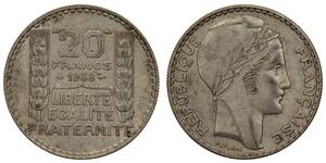 20 Franc Terza Repubblica francese (1870-1940)  Argento 