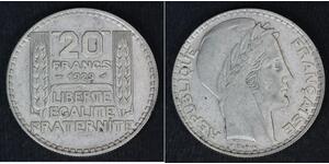 20 Franc Terza Repubblica francese (1870-1940)  Argento 
