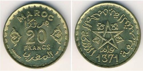 20 Franc Marokko Bronze 