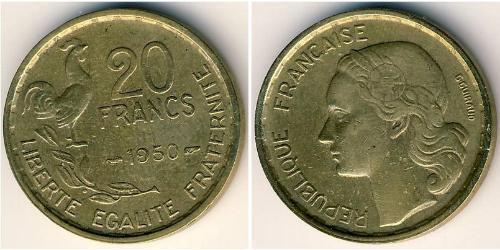 20 Franc Quatrième République (1946-1958) Bronze/Aluminium 