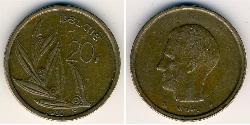 20 Franc Belgio Bronzo 