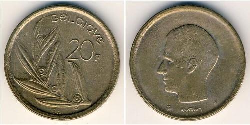 20 Franc Belgio Bronzo/Nichel 