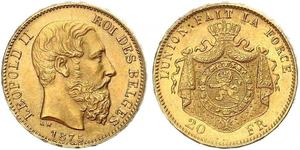 20 Franc Belgien Gold Leopold II (1835 - 1909)