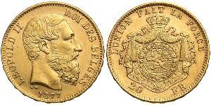 20 Franc Belgien Gold Leopold II (1835 - 1909)