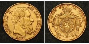 20 Franc Belgien Gold Leopold II (1835 - 1909)